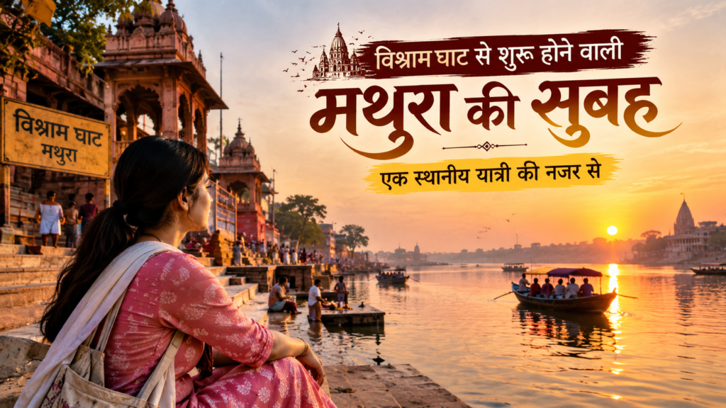 विश्राम घाट से शुरू होती मथुरा की सुबह और यमुना किनारे का स्थानीय दृश्य
